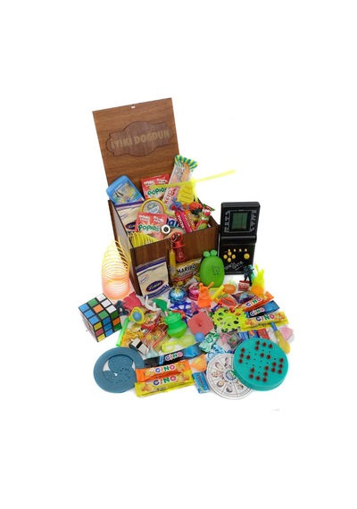 Ahşap Gıda Ve Oyuncak Kutusu Siyah Tetris ( İyi ki Doğdun )