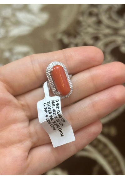 Mercan Elmas Yüzük 082