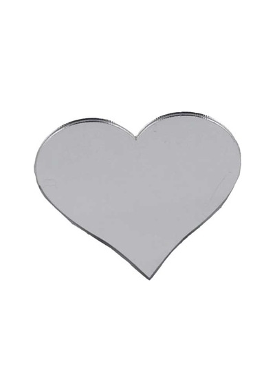 Pleksi Aynalı Kalp - Flexi Kalp 5X5 Cm Yapışkanlı 10 Adet Güm