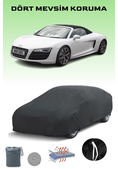 Siyah, Audı R8 V8 Spyder 2010 - 2013, Araba Brandası, Oto Örtüsü, Araba Çadırı Siyah