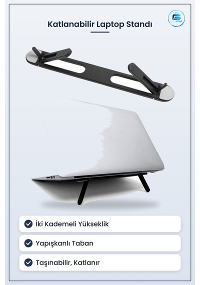Katlanabilir Laptop Standı İki Kademeli Ergonomik Tablet Yükselti
