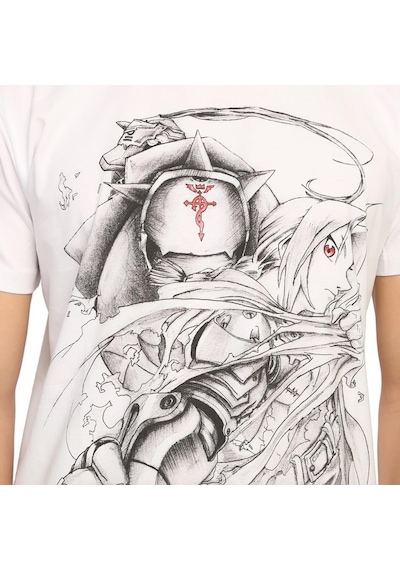 Bant Giyim - Fullmetal Alchemist Beyaz Erkek T-Shirt Tişört