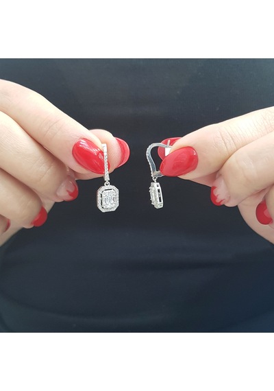 Lova 0,93 Karat Baget Pırlanta Küpe - 3030048