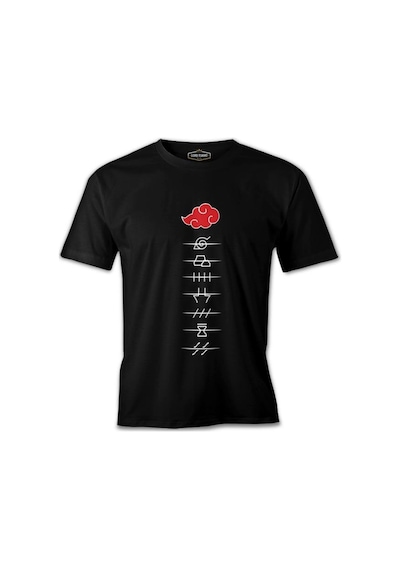 Naruto - Hidden Villages Akatsuki Siyah Erkek Tshirt