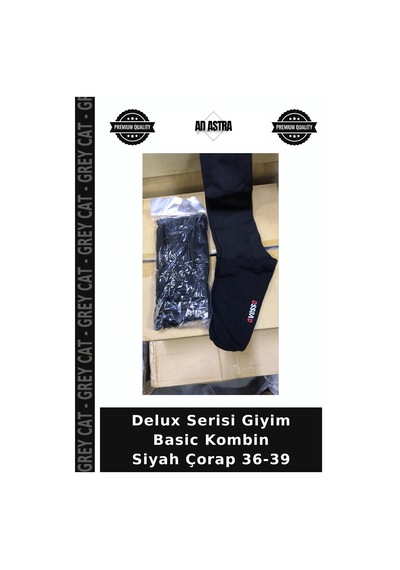 Grey Cat Delux Serisi Giyim Basic Kombin Siyah Çorap 36-39