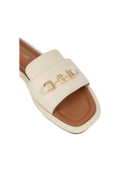 Tommy Hilfiger Leather Horsebıt Mule Kadın Bej Sandalet - Fw0fw08420