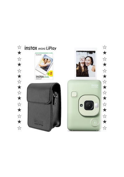 Instax Mini Liplay Hybrid Fotoğraf Makinesi 20 'li Film + Deri Kılıf Set