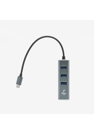 Lexroo Type-c To Lan Ve 3x Usb Alüminyum Adaptör Gri