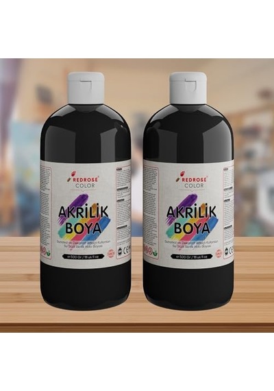 Siyah Akrilik Boya 2'li Set 2x500gr