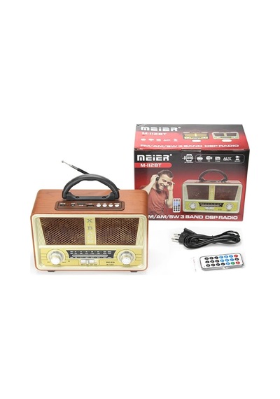 Şarjlı Nostaljik Retro Radyo Sd Kart Usb Bluetooth Fm Radyolu Taşınabilir Kablosuz Hoparlör M-112bt