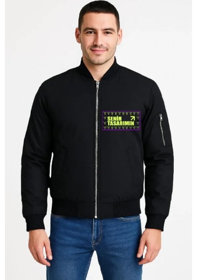 Efnaz Style Ön Bomber Ceket - Siyah