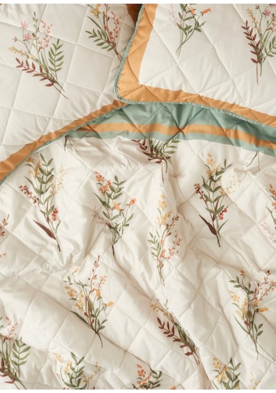 Bella Maison Flores Kapitoneli Çok Amaçlı Çift Kişilik Yatak Örtüsü Seti 240x220 Cm Çok Renkli