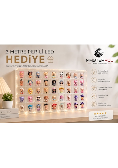 50li Kapaklı Şeffaf Lego Mini Figür Miniş Yapi Taşı Lego Bricks Blok Ölçülerine Uygun Sergileme Rafı Standı