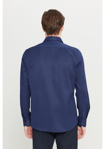 AC&Co / Altınyıldız Classics Erkek Lacı Pamuklu Tailored Slim Fit Dar Kesim Klasik Yaka Armürlü Cepli Gömlek Lacı