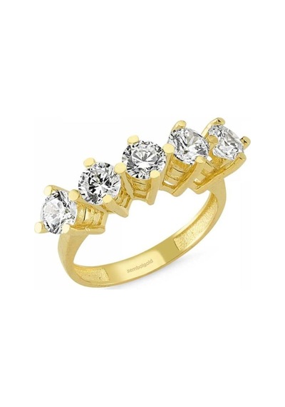 Altın 5 Taş Yüzük Swarovski Taşlı 285795609