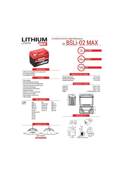 Bs Battery Bslı-02 Max Lithium-ıon Motosiklet Atv Aküsü 360115