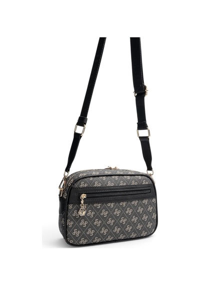 Silver & Polo Silver Polo Füme - Siyah Monogram Kadın Çapraz Çanta Sp1297