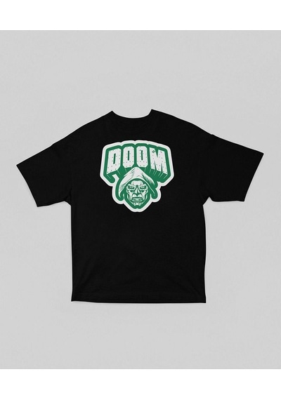 Doctor Doom Baskılı Unisex Oversize Marvel Tişört Siyah