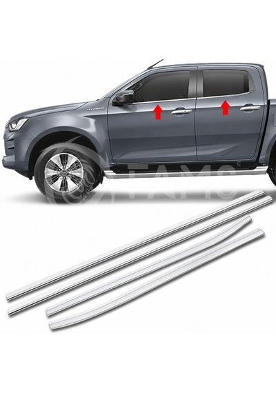 Isuzu D-max Krom Cam Çıtası 4 Prç. 2020 Üzeri P.çelik