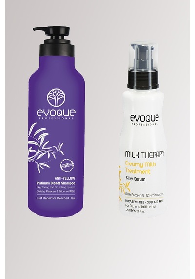 Evoque Yellow Silver Şampuan 1 L + Milk Therapy Saç Serum 125 ML