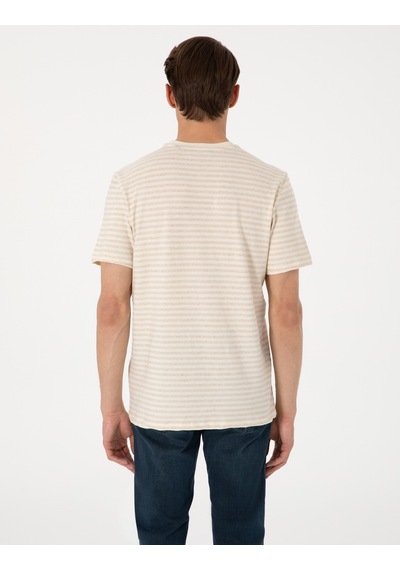 Pierre Cardin Erkek Bej Tişört 50303857-vr011 Bej