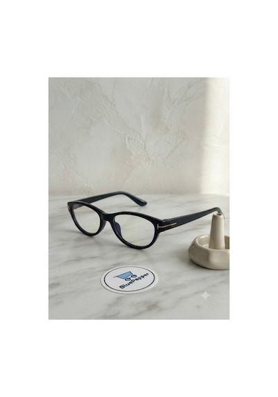 T Detaylı Modern Çerçeveli Mini Cateye Mavi Işık Korumalı Gözlük Pc Ekran Gözlüğü Çok Renkli