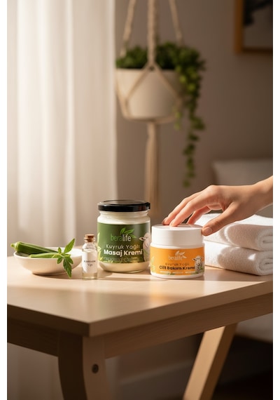 Beralife Kuyruk Yağlı Masaj Kremi 210 ML + Kuyruk Yağlı Cilt Bakım Kremi 50 ML