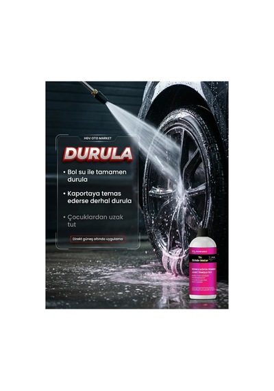 Araç Oto Pembe Jant Temizleyici - Renkli Köpük Sprey 500ml Flamıngo