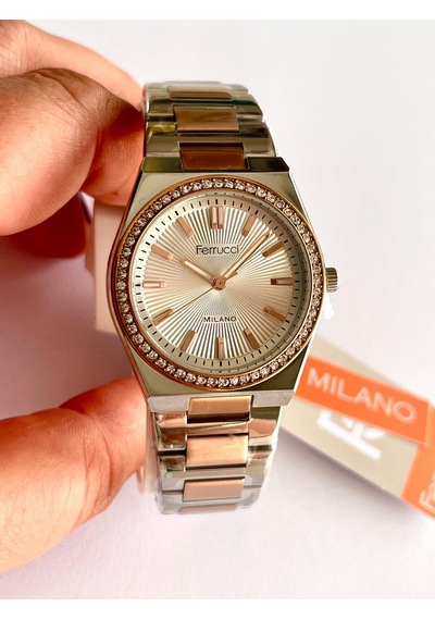 Ferrucci Fc73894 Zirkon Taşlı Şık Çelik Kordon Ve Kasa Kadın Kol Saati Gümüş - Rose Gold