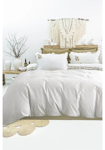 Şaheser Home Collection Nakışlı Çift Kişilik Nev Takımı Nova Haki Renkli