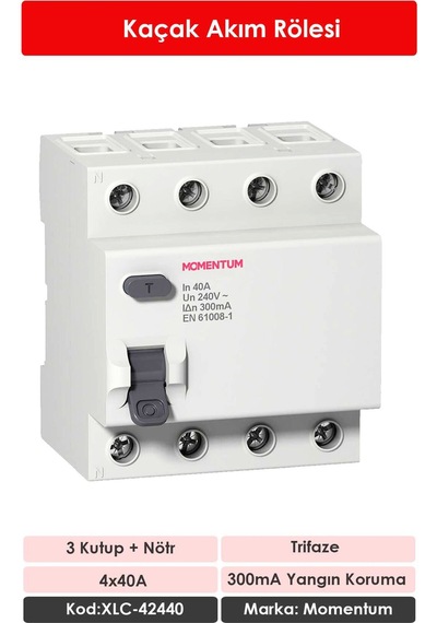 Momentum Kaçak Akım Rölesi 300ma 4x40a Xlc-42440