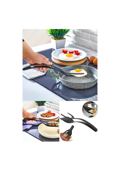Pratik Yanmaz Yapışmaz Sert Plastik Maşalı Spatula Mutfak Yemek Servis Spatulası Diğer