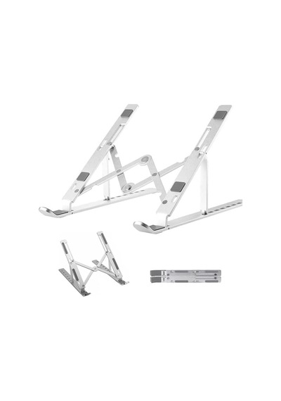 Al-10 Alüminyum Macbook+tablet + 7"-17" Arası Tüm Laptoplara Uyumlu 7 Kademeli Notebook Stand