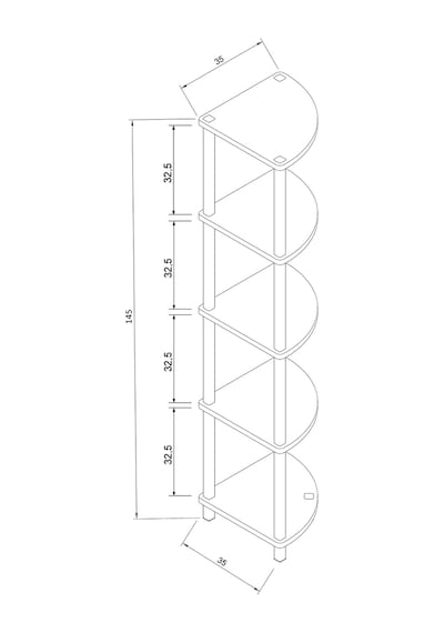 Decoline Banyo Rafı 5 Katlı Moblen Modern Organizer Depolama Ünitesi-beyaz Siyah Mermer Desen