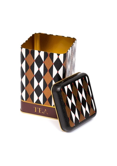 Circus Tea Desenli Kare Metal Saklama Kabı 10.5 x 10.5 x 16 CM 1.7 L
