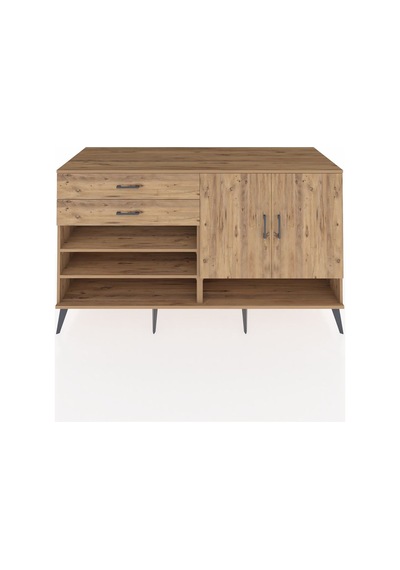 Kronos Konsol 4 Raflı 2 Çekmeceli 2 Kapaklı 176x59x99 Çam-çam Çam-çam