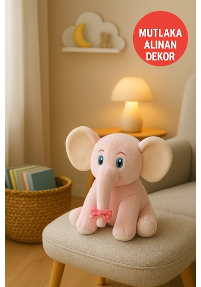 Beyaz Fil Peluş Oyuncak 20 17 Cm Çocuk Odası Dekoru, Sevimli Bebek Hediyesi, Yumuşak Peluş Figür Diğer
