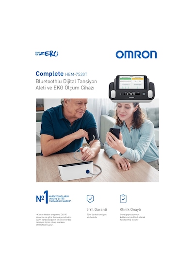 Complete Akıllı Tansiyon Ve Ekg Ölçüm Cihazı Pilli Bluetooth, Afib Göstergeli, 5 Yıl Garantili