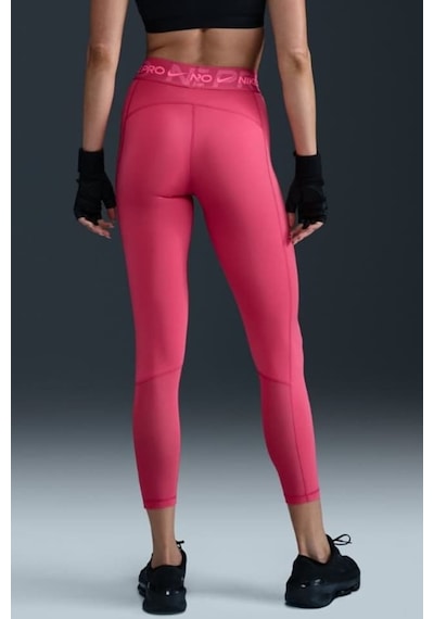 Nike Pro Mid Rise 7/8 Graphic Leggings Kadın Toparlayıcı Spor Tayt Pembe Pembe