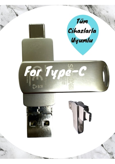 Type C Flash Bellek Xiaomi Redmi Oppo Vivo Samsung Uyumlu 128 Gb Otg Usb Typec Flash Bellek Disk