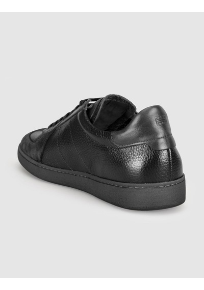Cabani Hakiki Dana Deri Siyah Süet Erkek Sneaker Ayakkabı