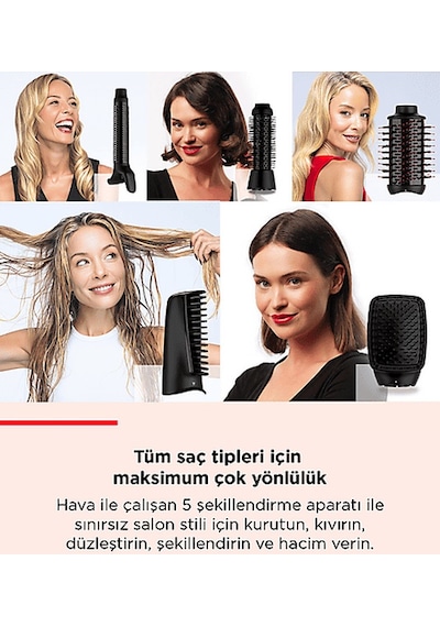 Revlon Rvdr5371 One Step Blow Dry Multi Air Styler 5'i 1 Arada Saç Kurutma Ve Şekillendirici Siyah