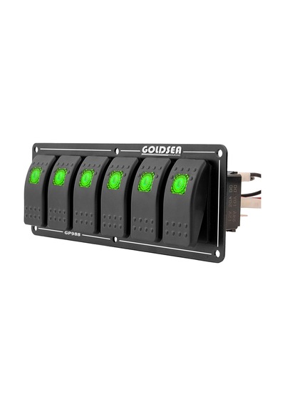 Goldsea Switch Panel Slim Model 6 Anahtar Yeşil
