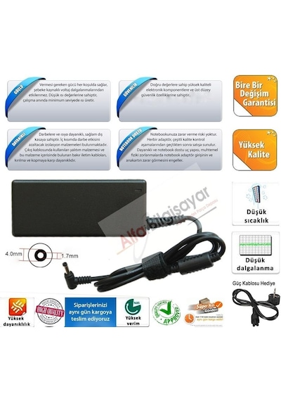 Asus X540S Qcwb335 Uyumlu 65W Adaptör Şarj Aleti