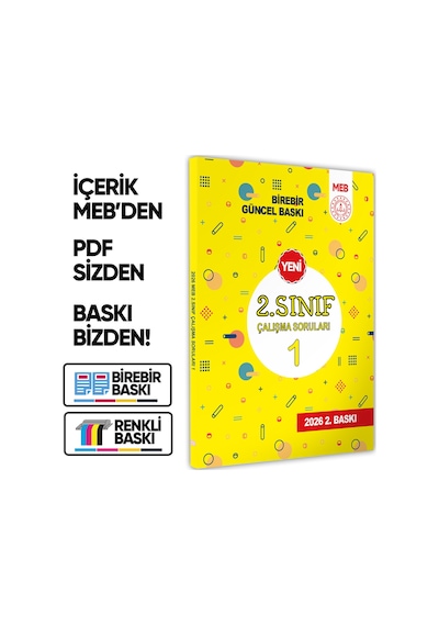 2026 MEB İlkokul 2.Sınıf Çalışma Soruları 1 Tüm Dersler Kazanım Pekiştirme Kitabı BASKI ÜCRETİ