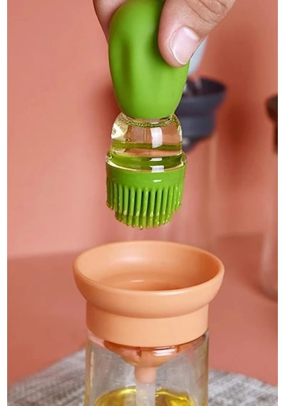 Yağ Fırçası Yağ Şişesi 180 Ml Hazneli Silikon Yağ Sos Ve Yumurta Fırçası Şeffaf