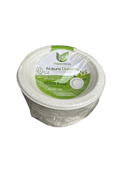 Roll-up Nature Ekolojik Karton Kağıt Tek Kullanımlık Çorba Kasesi - 400 Cc - 50 Adetlik 5 Paket