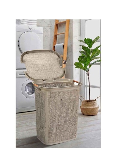 Woow Kirli Sepeti Ve Çamaşır Sepeti - Plastik Sepet- Bej