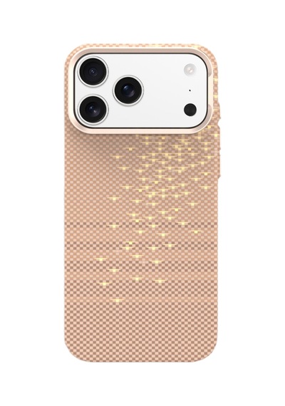 Piili Apple iPhone Uyumlu 17 Kevlar Serisi Magsafe Kılıf Dalga Altın