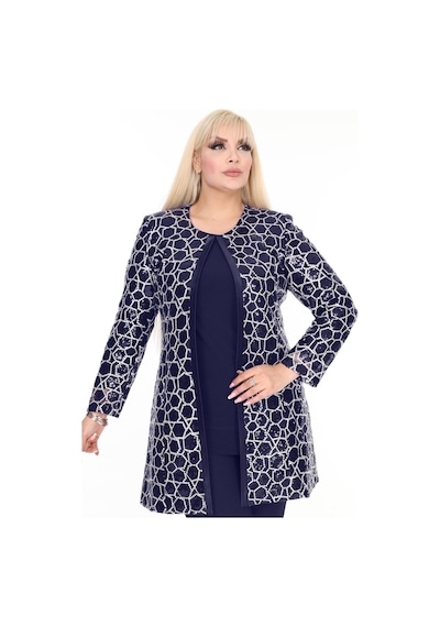 Ladies First Büyük Beden 3924 Lacivert Ceket+bluz Takım 001